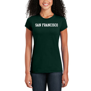 San Francisco Dons Basic Block Womens T-Shirt - Forest