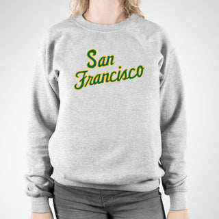 San Francisco Dons Script Logo Crewneck Sweatshirt - Sport Grey