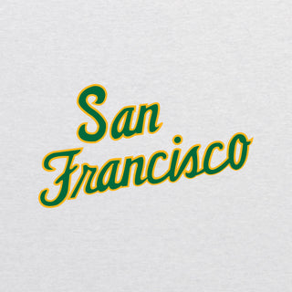 San Francisco Dons Script Logo NLA 3/4 Sleeve Raglan - Heather White / Vintage Black