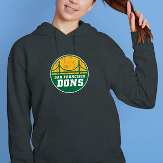 San Francisco Dons Bridge Logo Distressed Hoodie - Dark Heather