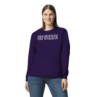 San Francisco State University Gators Basic Block Long Sleeve T-Shirt - Purple
