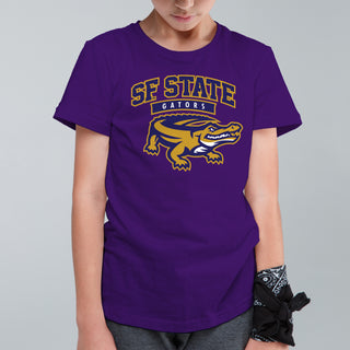 San Francisco State University Gators Arch Logo Youth T-Shirt - Purple