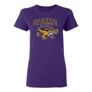 San Francisco State University Gators Arch Logo Women's T-Shirt - Purple