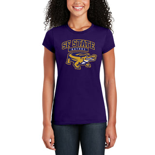 San Francisco State University Gators Arch Logo Women's T-Shirt - Purple