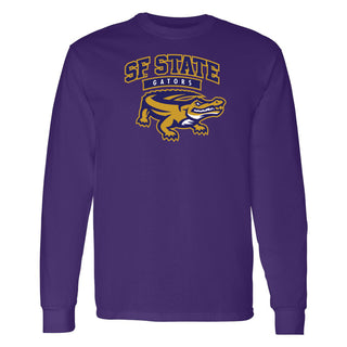 San Francisco State University Gators Arch Logo Long Sleeve T-Shirt - Purple