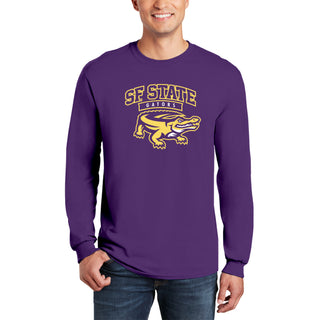 San Francisco State University Gators Arch Logo Long Sleeve T-Shirt - Purple