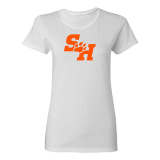 Sam Houston State University Bearkats Primary Logo Short Sleeve Womens T Shirt - White