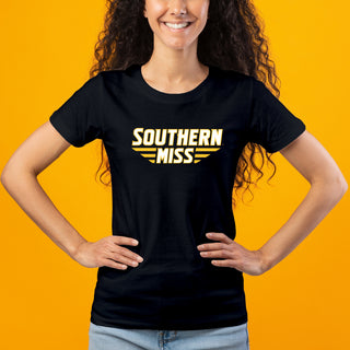 Southern Mississippi Basic Block Womens T-Shirt - Black