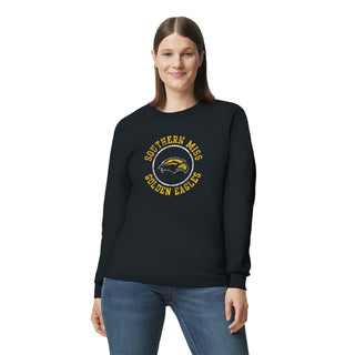 Southern Mississippi Distressed Circle Logo Long Sleeve - Black