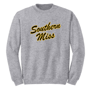 Southern Mississippi Script Logo Crewneck - Sport Grey