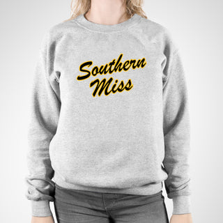 Southern Mississippi Script Logo Crewneck - Sport Grey