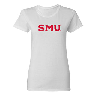Southern Methodist University Mustangs Basic Block Women's T-Shirt - White