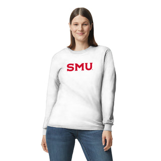 Southern Methodist University Mustangs Basic Block Long Sleeve T-Shirt - White
