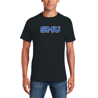 Southern Methodist University Mustangs Basic Block Outline T-Shirt - Black