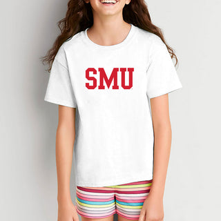 Southern Methodist University Mustangs Basic Block Youth T-Shirt - White