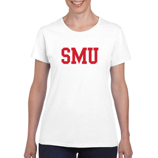 Southern Methodist University Mustangs Basic Block Women's T-Shirt - White