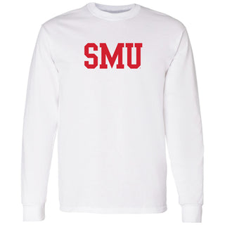 Southern Methodist University Mustangs Basic Block Long Sleeve T-Shirt - White