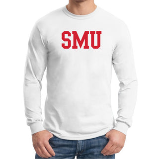Southern Methodist University Mustangs Basic Block Long Sleeve T-Shirt - White