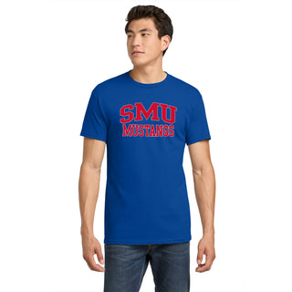 SMU Mustangs Front Back Print T-Shirt - Royal