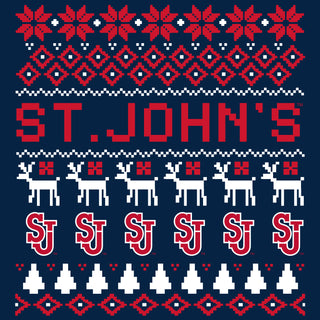 St. John's Red Storm Holiday Sweater T-Shirt - Navy