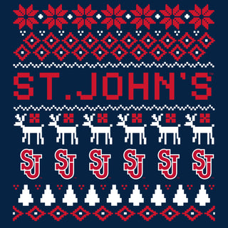 St. John's Red Storm Ugly Holiday Sweater Crewneck - Navy
