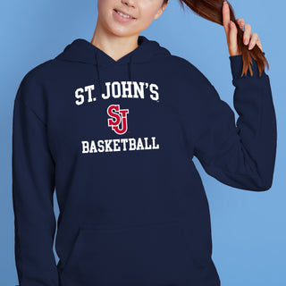 St John's Red Storm Arch Logo Basketball Hoodie - Navy