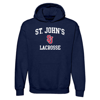 St John's Red Storm Arch Logo Lacrosse Hoodie - Navy
