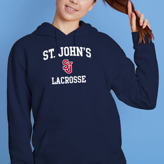 St John's Red Storm Arch Logo Lacrosse Hoodie - Navy