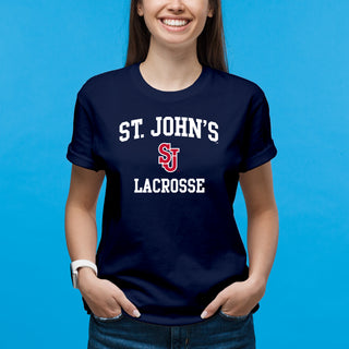 St John's Red Storm Arch Logo Lacrosse T-Shirt - Navy