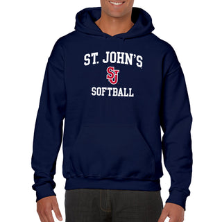 St John's Red Storm Arch Logo Softball Hoodie - Navy