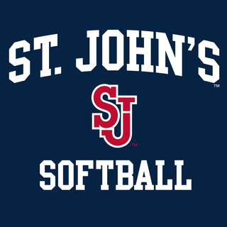 St John's Red Storm Arch Logo Softball T-Shirt - Navy
