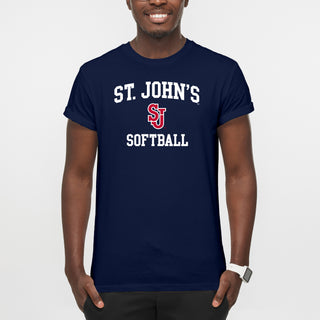St John's Red Storm Arch Logo Softball T-Shirt - Navy