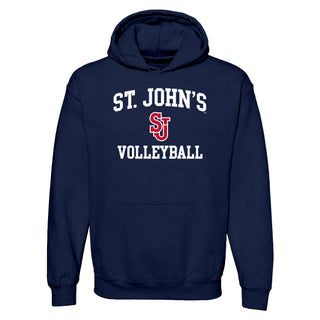 St John's Red Storm Arch Logo Volleyball Hoodie - Navy