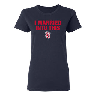 St John's Red Storm I Married Into This Women's T-Shirt - Navy