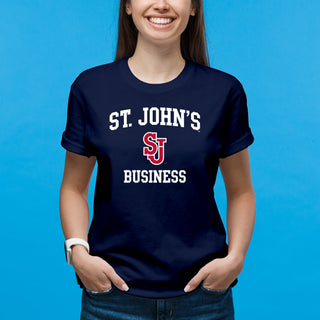 St John's Red Storm Arch Logo Business T-Shirt - Navy