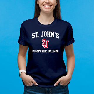 St John's Red Storm Arch Logo Computer Science T-Shirt - Navy