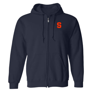 Syracuse Orange Primary Logo Left Chest Full-Zip Hoodie - Navy