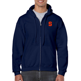Syracuse Orange Primary Logo Left Chest Full-Zip Hoodie - Navy