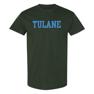 Tulane University Green Wave Basic Block T-Shirt - Forest