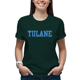Tulane University Green Wave Basic Block T-Shirt - Forest