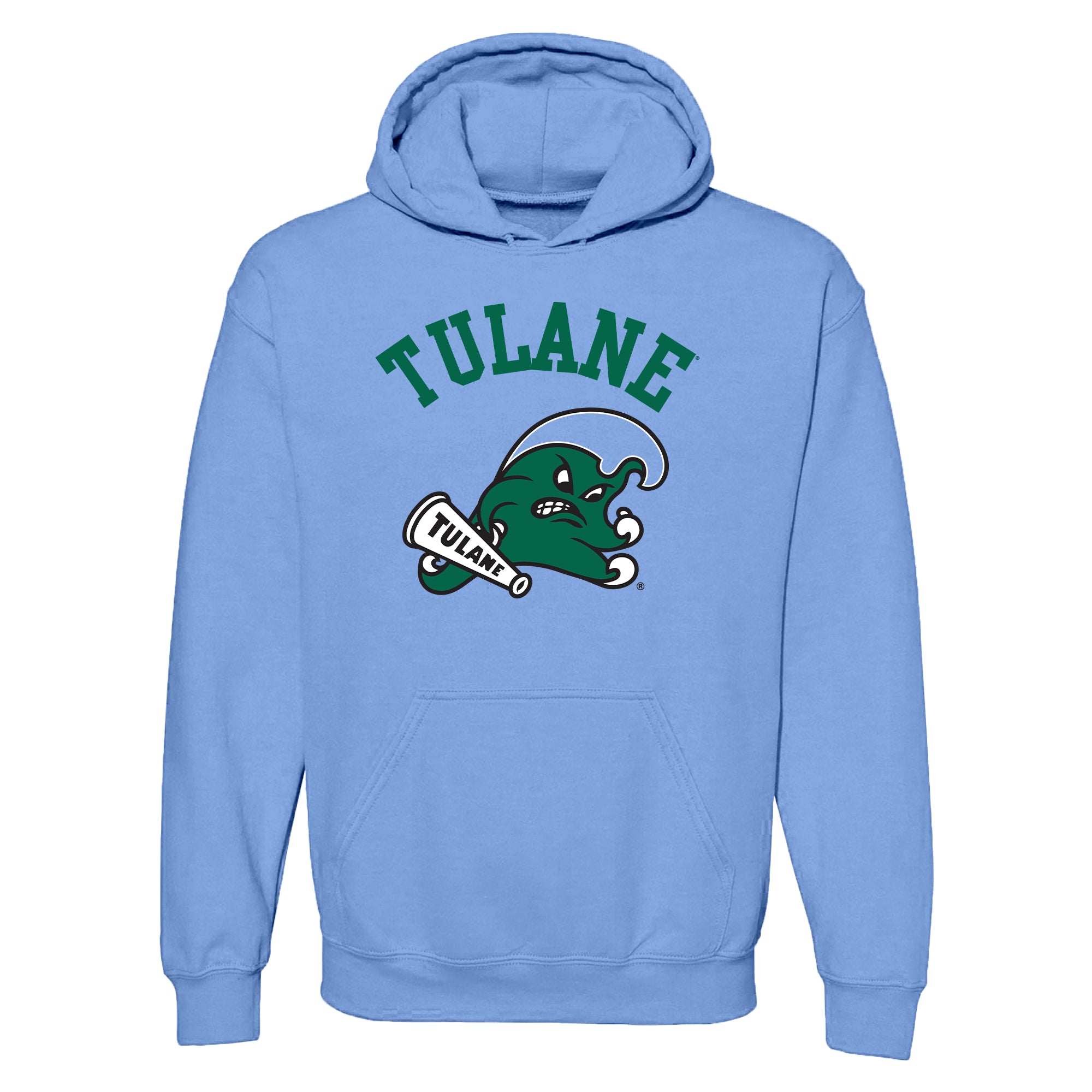 Tulane Green Wave Arch Logo Hoodie C Blue - Main Image