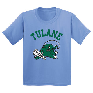 Tulane Green Wave Arch Logo Youth T-Shirt - C Blue