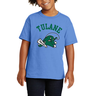 Tulane Green Wave Arch Logo Youth T-Shirt - C Blue