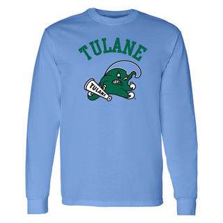 Tulane Green Wave Arch Logo Long Sleeve - C Blue