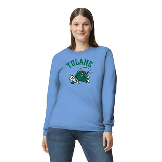Tulane Green Wave Arch Logo Long Sleeve - C Blue