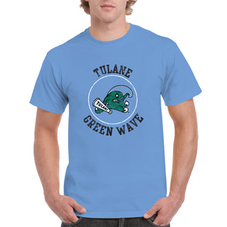 Tulane University Green Wave Distressed Circle Logo T-Shirt - CBlue