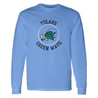 Tulane University Green Wave Distressed Circle Logo Long Sleeve - CBlue
