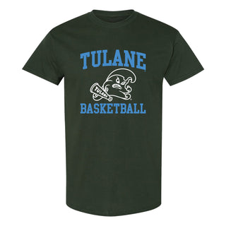 Tulane Green Wave Arch Logo Basketball T-Shirt - Forest