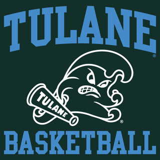 Tulane Green Wave Arch Logo Basketball T-Shirt - Forest