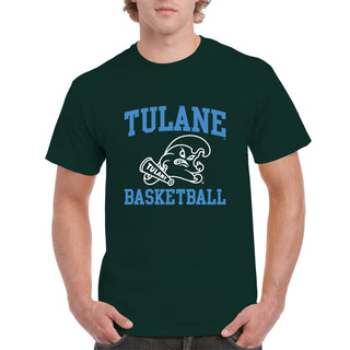 Tulane Green Wave Arch Logo Basketball T-Shirt - Forest